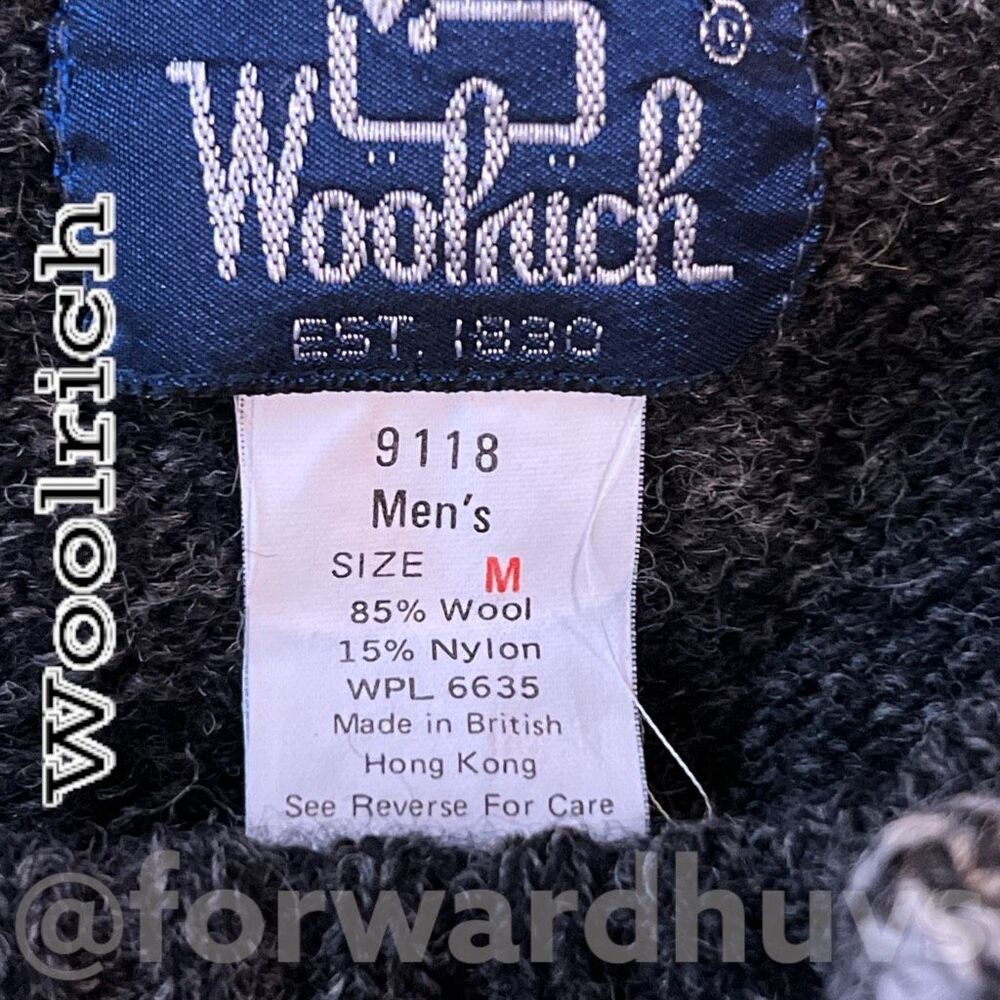 Woolrich Fair Isle Wool Blend Pullover Sweater Gray Men’s Medium - Picture 8 of 9